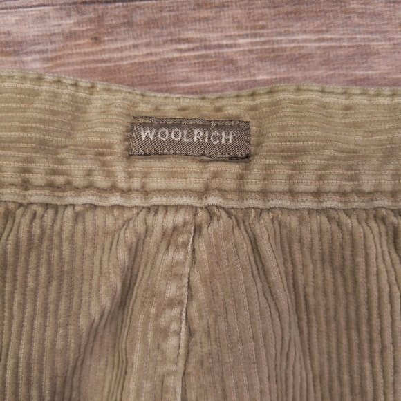Woolrich Size 14 Khaki Corduroy Cropped Pants High Rise - Picture 2 of 8